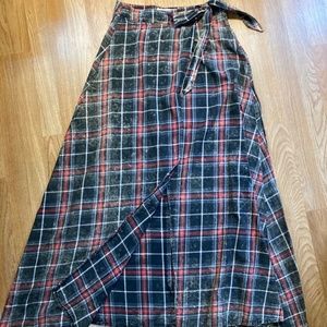 Vintage Havana Plaid Wrap Skirt